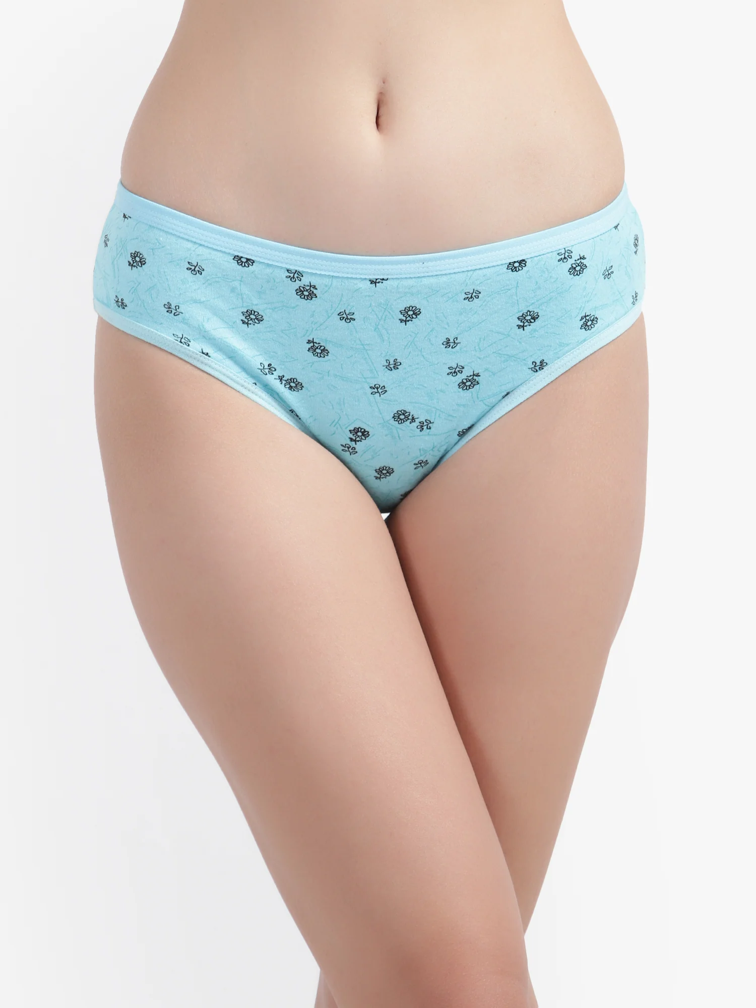 Blue Printed Cotton Panties for Women No ride up - Image 2