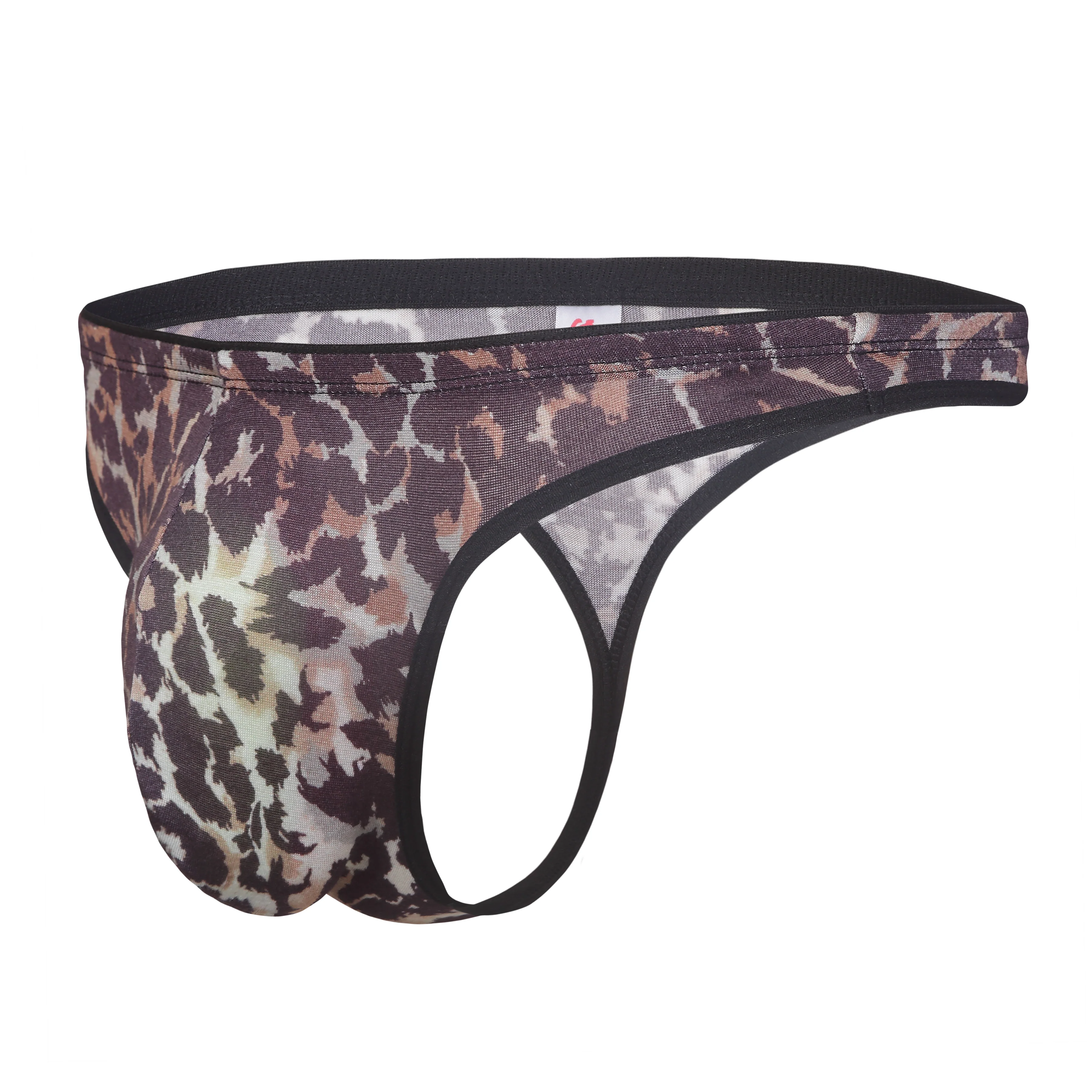 Bruchi Club Brown & Black Printed Micro Modal Men's Thongs - Image 3