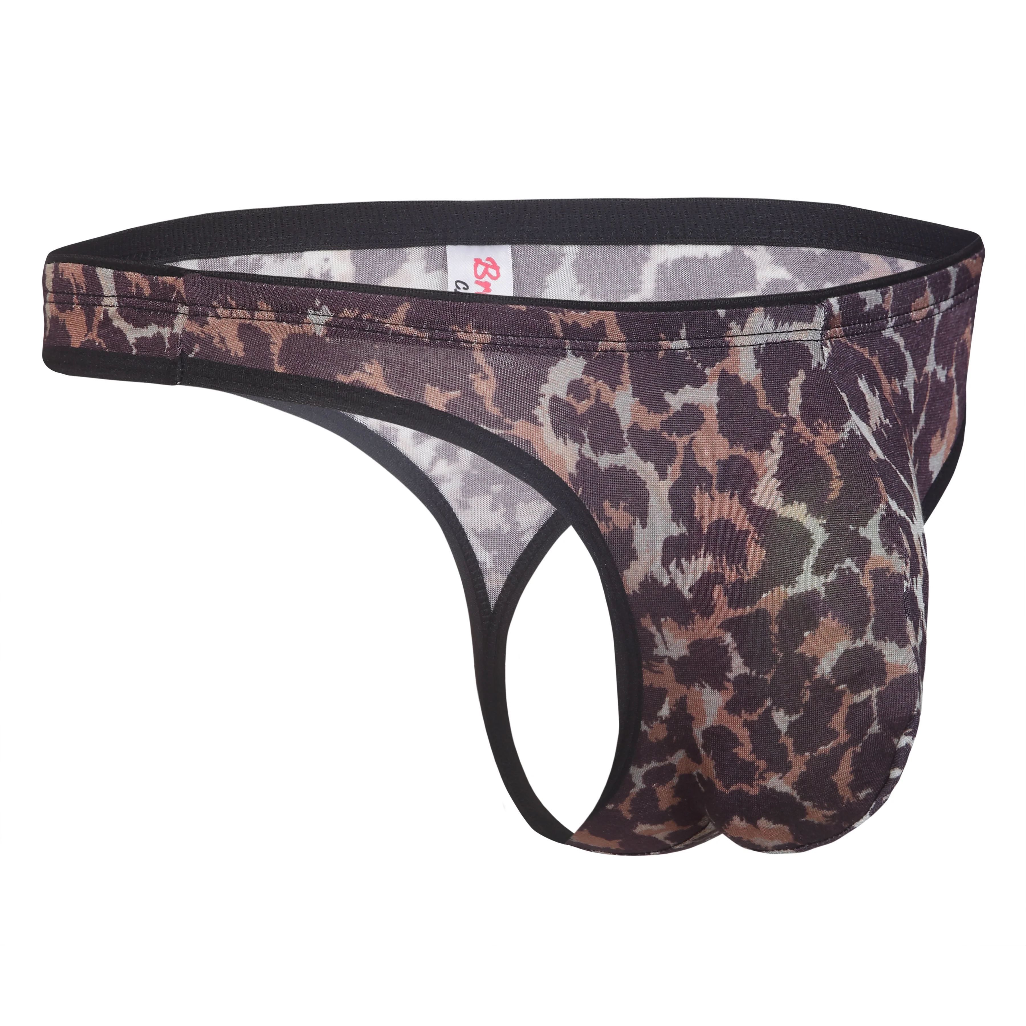 Bruchi Club Brown & Black Printed Micro Modal Men's Thongs - Image 4