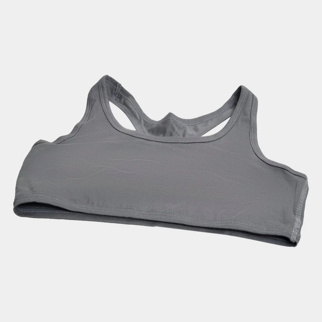 Bruchi Club Grey Racerback Cotton Non-Padded, Medium Impact Fit  Sports Bra - Image 6