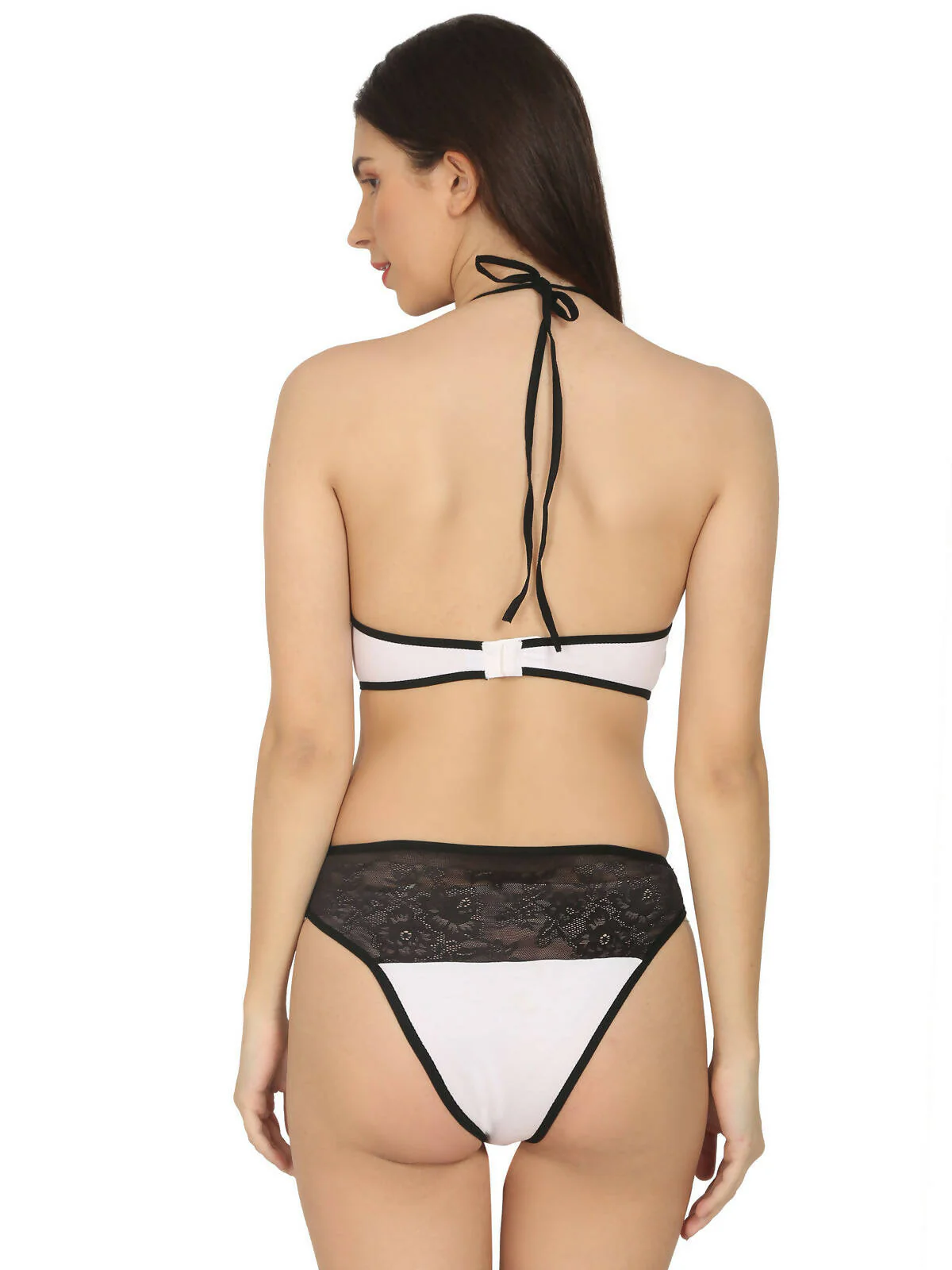 Fabura halter neck White & Black Lingerie Set - Image 2