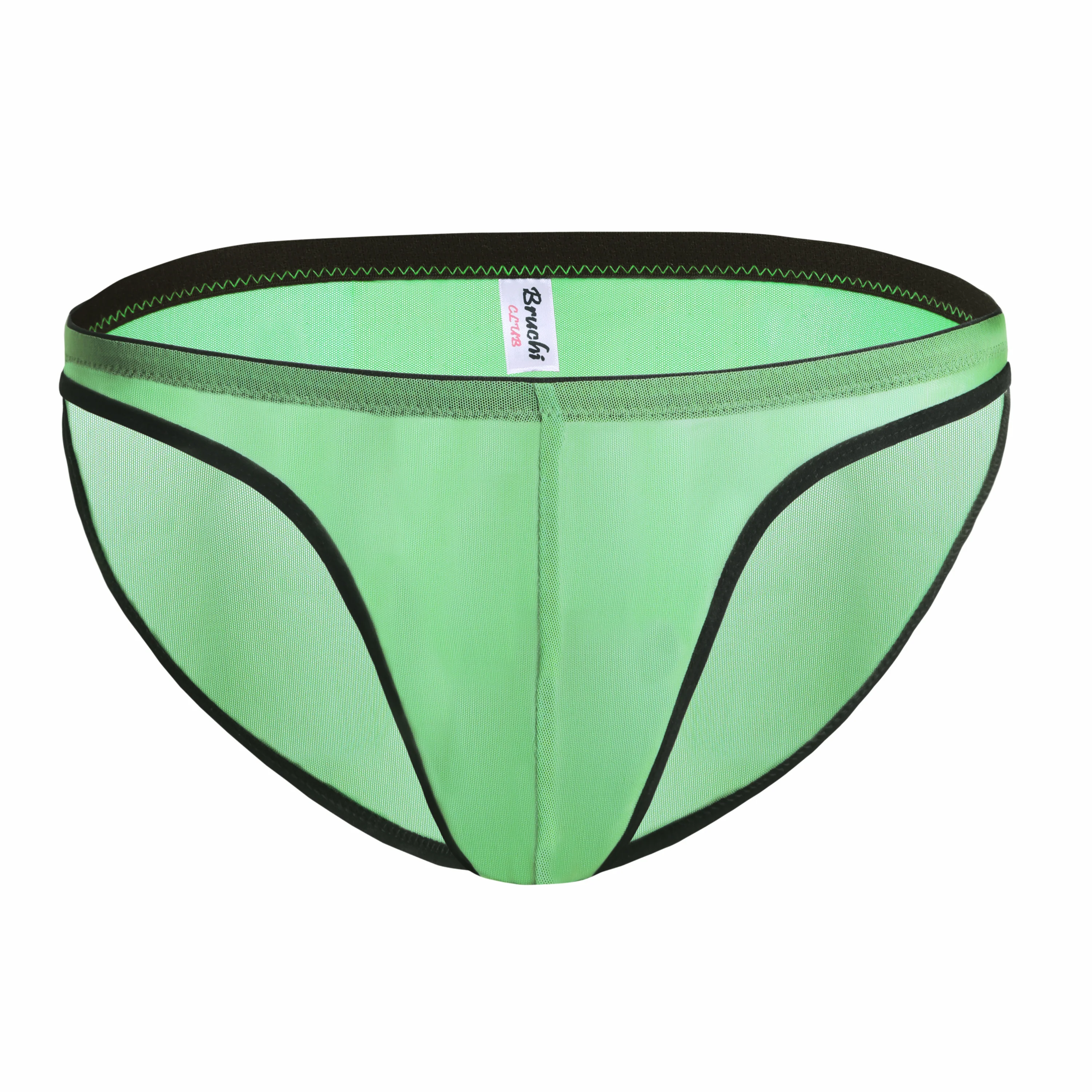 Forest Green Transparent Men’s Bikini Briefs - Image 3