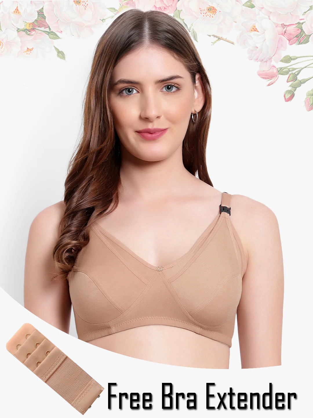 Sandalwood Non-Padded Non-Wired Cotton Feeding Bra
