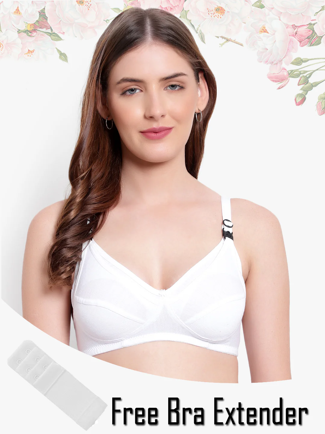 White Non-Padded Non-Wired Cotton Feeding Bra