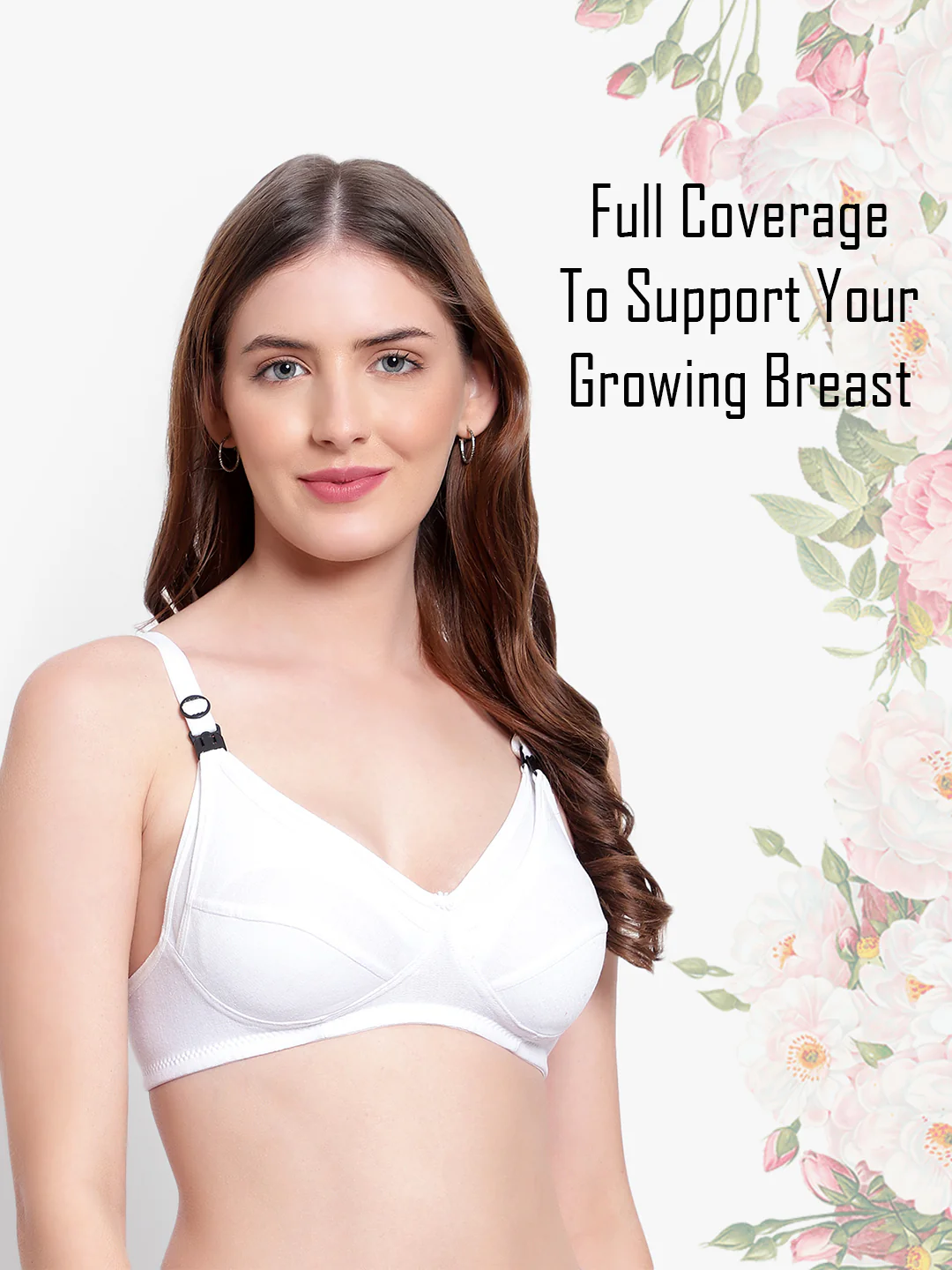 White Non-Padded Non-Wired Cotton Feeding Bra - Image 3