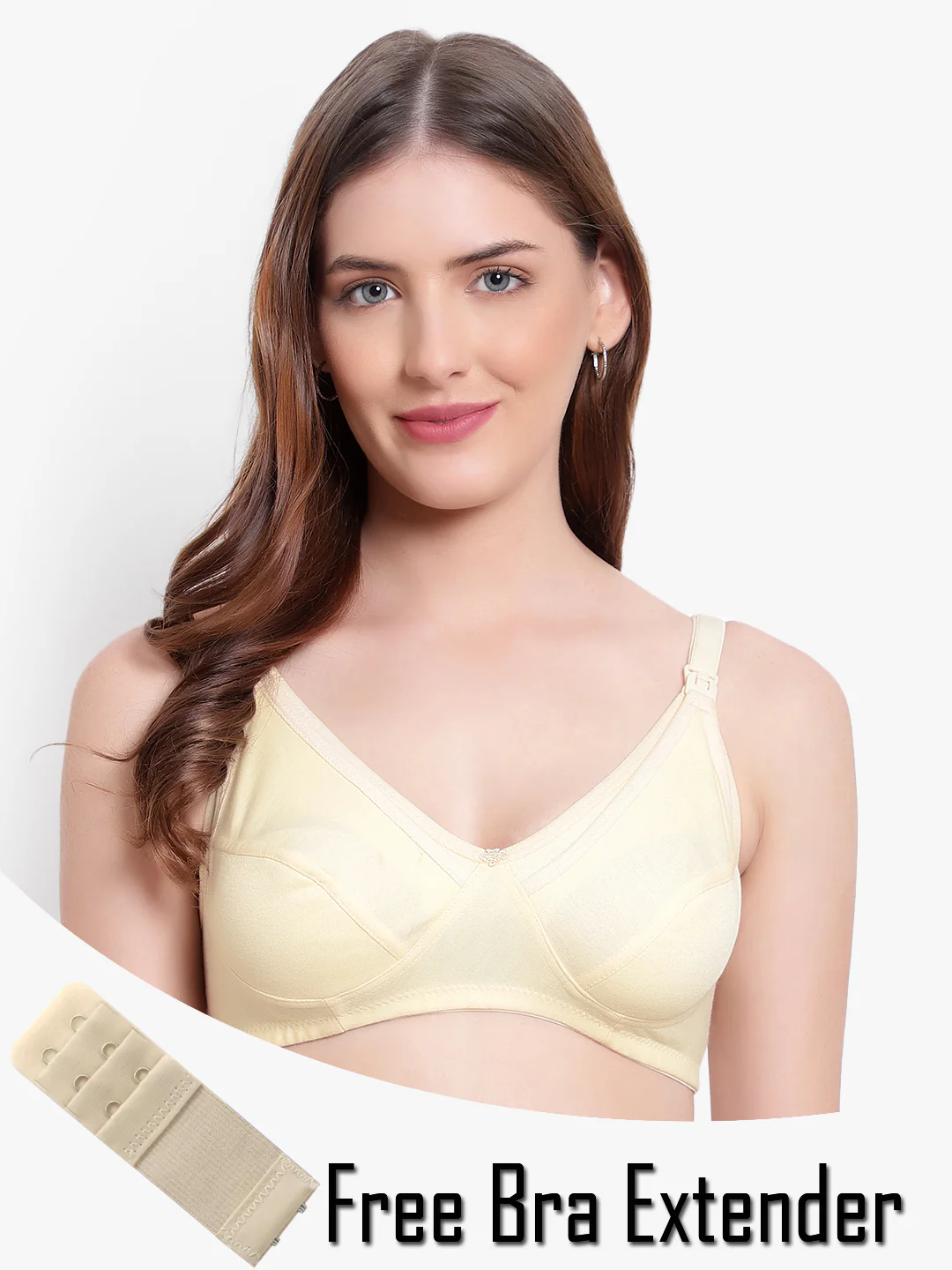 Skin-Colored Non-Padded Non-Wired Cotton Maternity Feeding Bra - Image 2