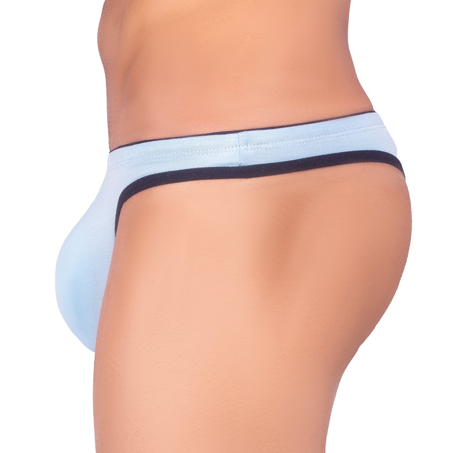 Sea Blue Antibacterial Butter Soft Bamboo Thong for Men - Image 3