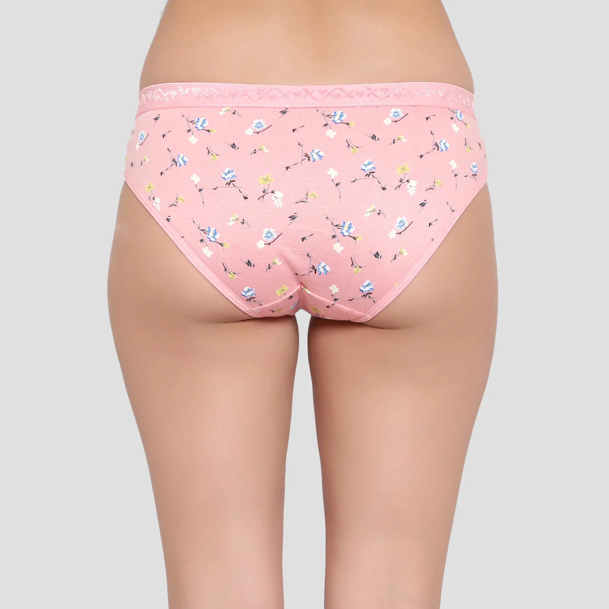 Bruchi Club Women Pack of 3 Multicoloured Floral Printed Cotton Low Waist Bikini Panty - Image 6