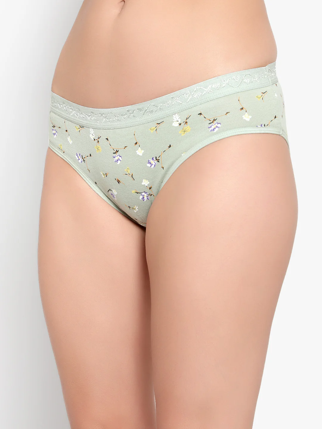 Bruchi Club Women Persian Green Floral Printed Cotton Low Waist Hipster Panty - Image 5