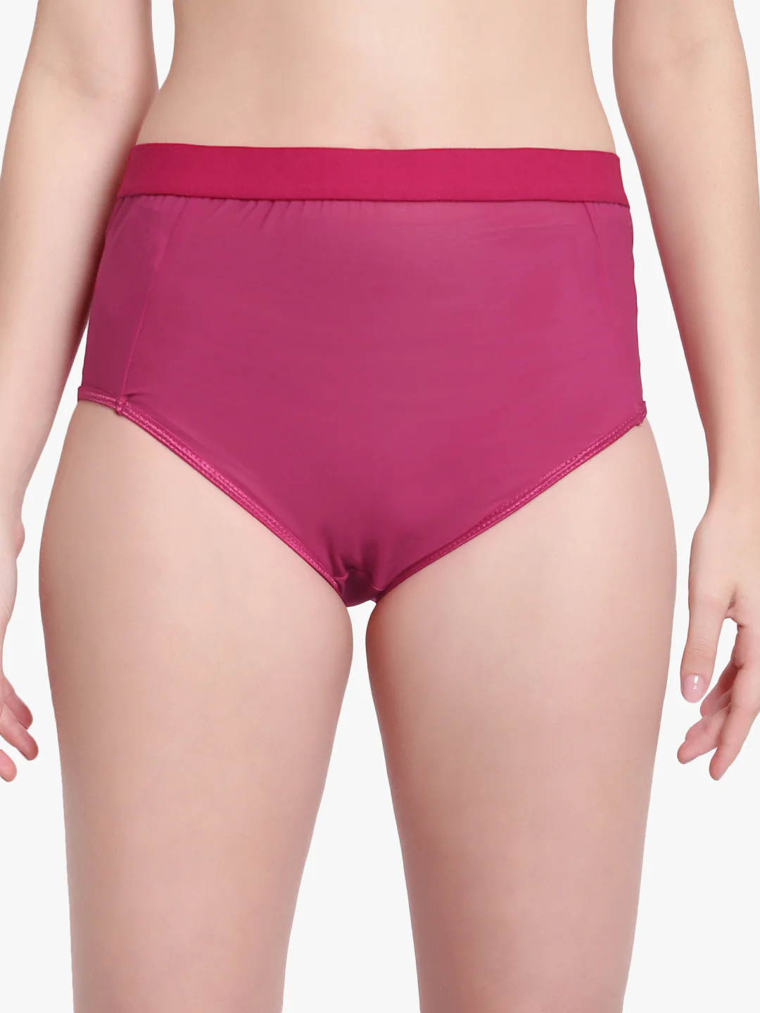 Burgendy Hight waist Mesh Panty for women