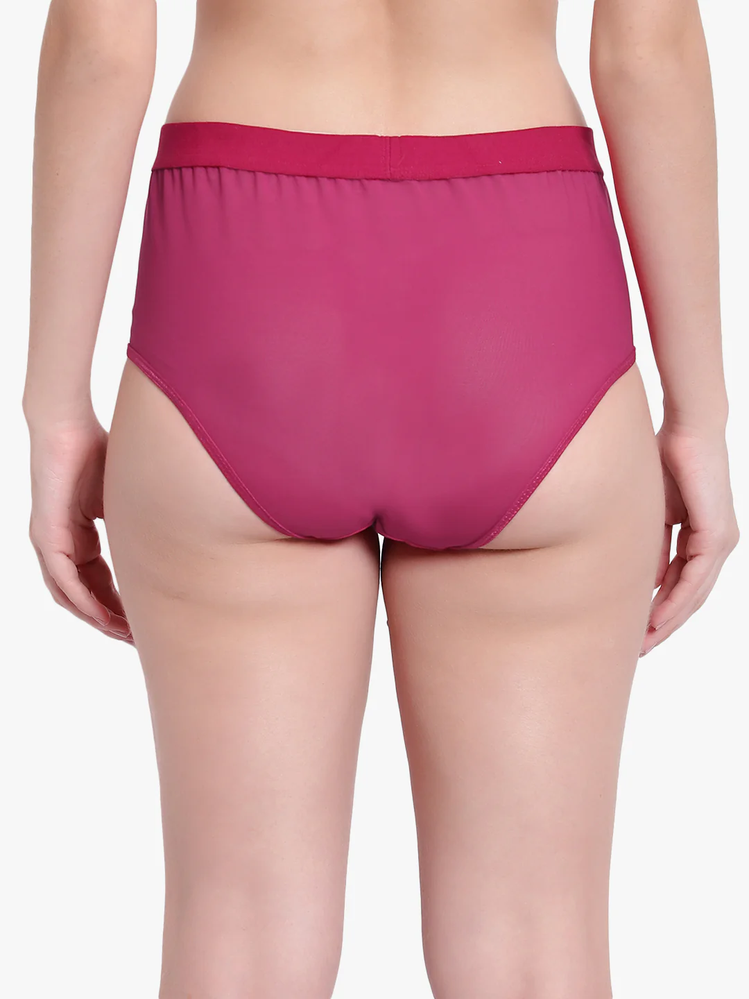 Burgendy Hight waist Mesh Panty for women - Image 2