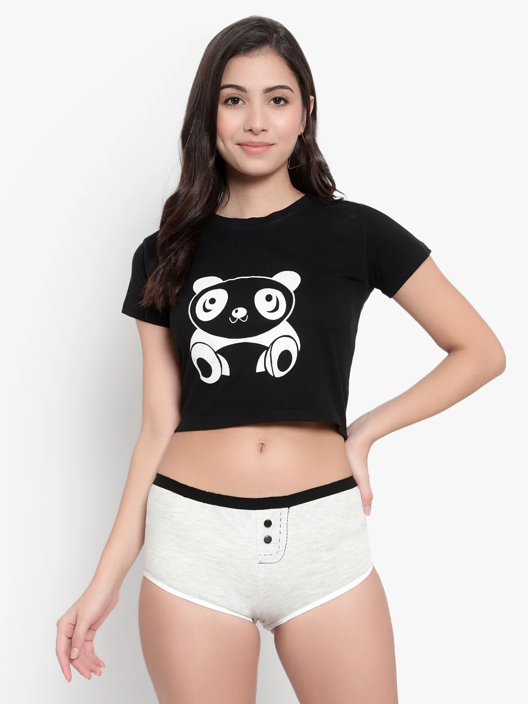 Gray Cotton Boy leg Panty for women