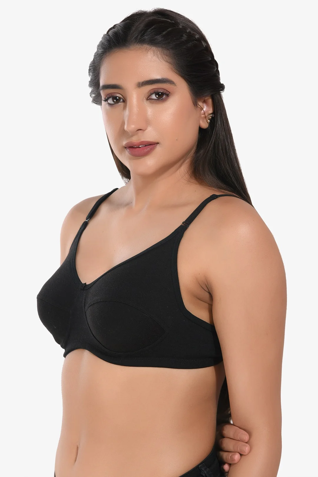Manvi Women Non Padded Black Everyday Bra - Image 2