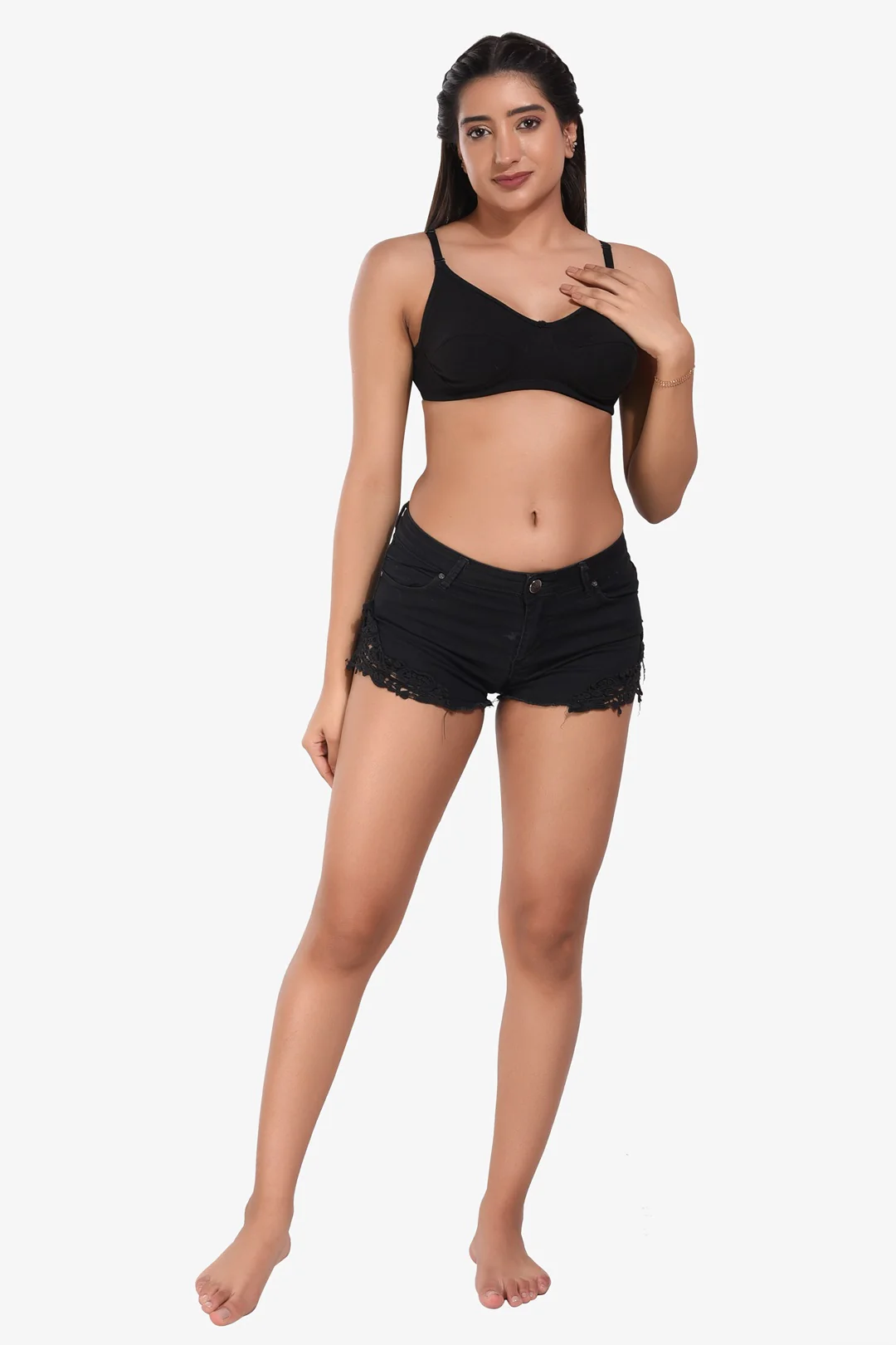 Manvi Women Non Padded Black Everyday Bra - Image 5