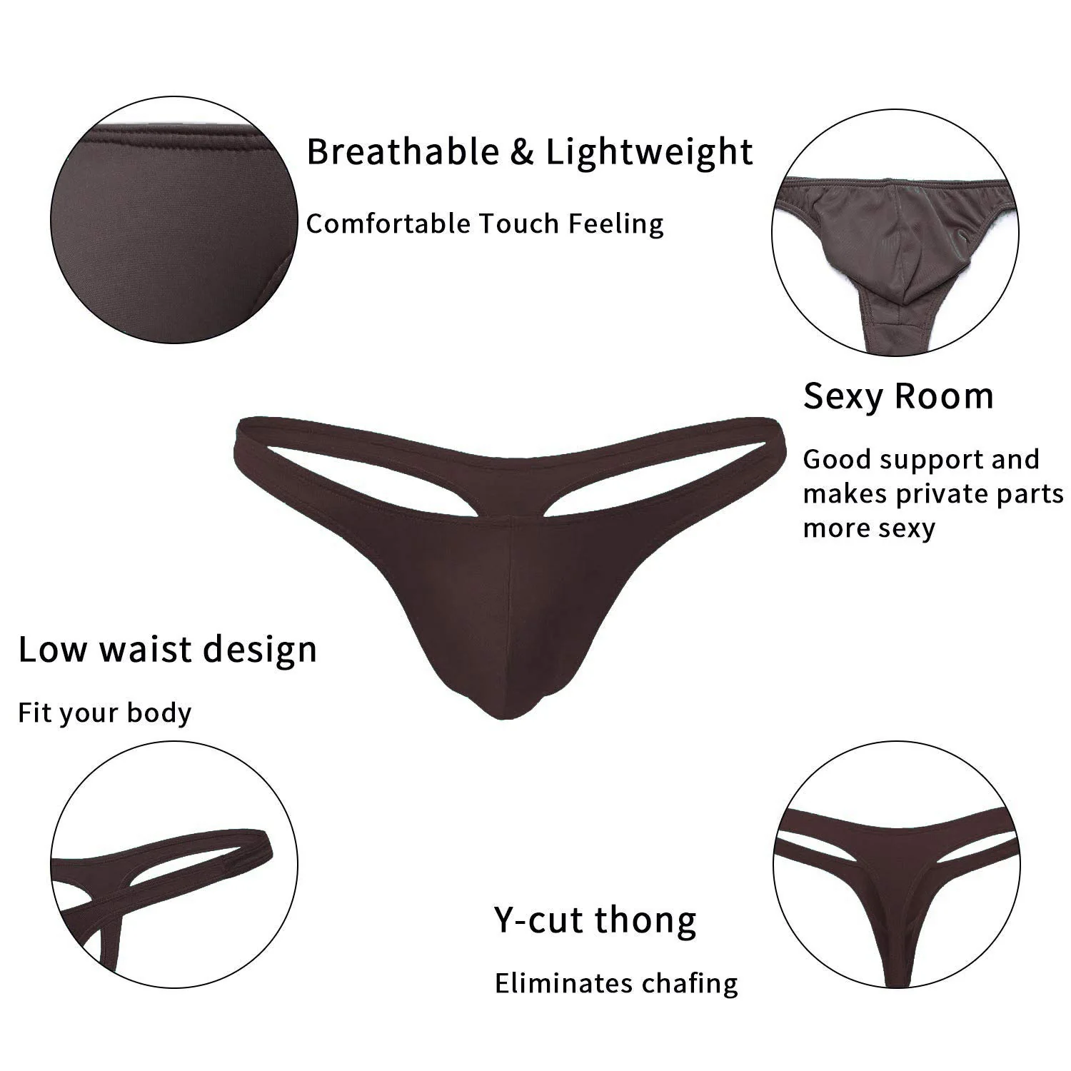 Men’s Comfy Thong Brief in Black – Ultra-Soft Micro Modal - Image 3