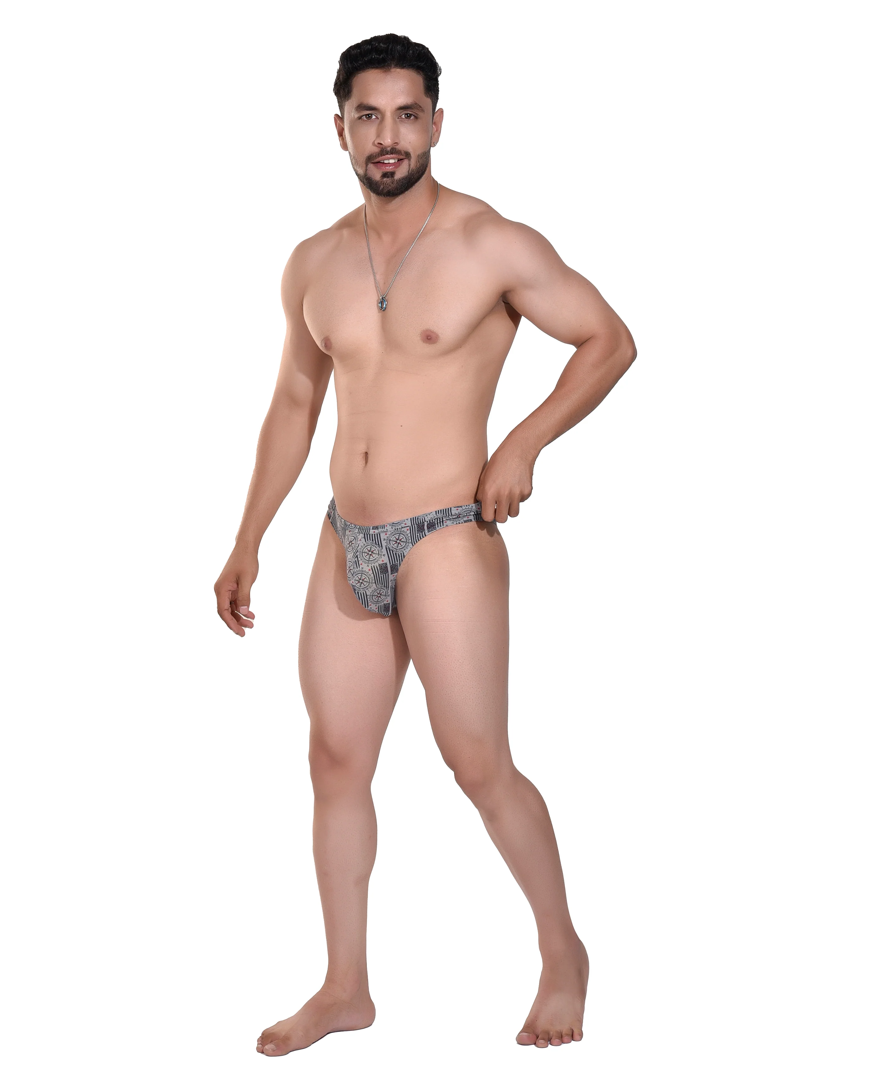 Men’s Gray Printed Cheekini Brief – Minimal Design, Soft Support & Everyday Comfort - Image 4