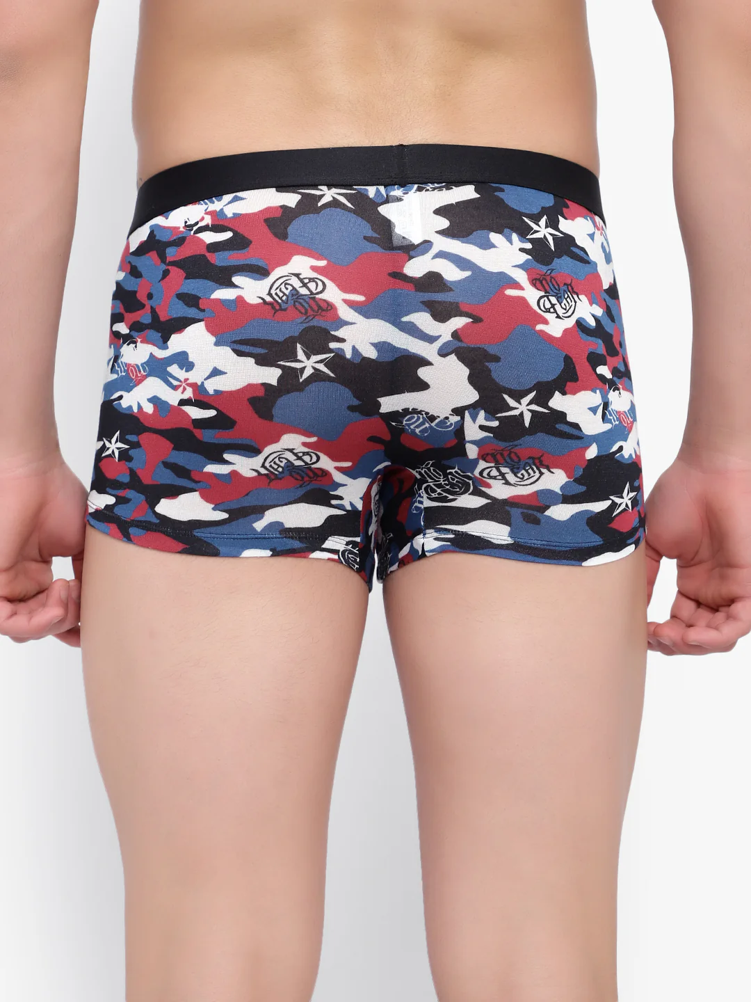 Men's Blue Black camouflage Modal Trunks Men Underwear - No Ride Up - Image 2