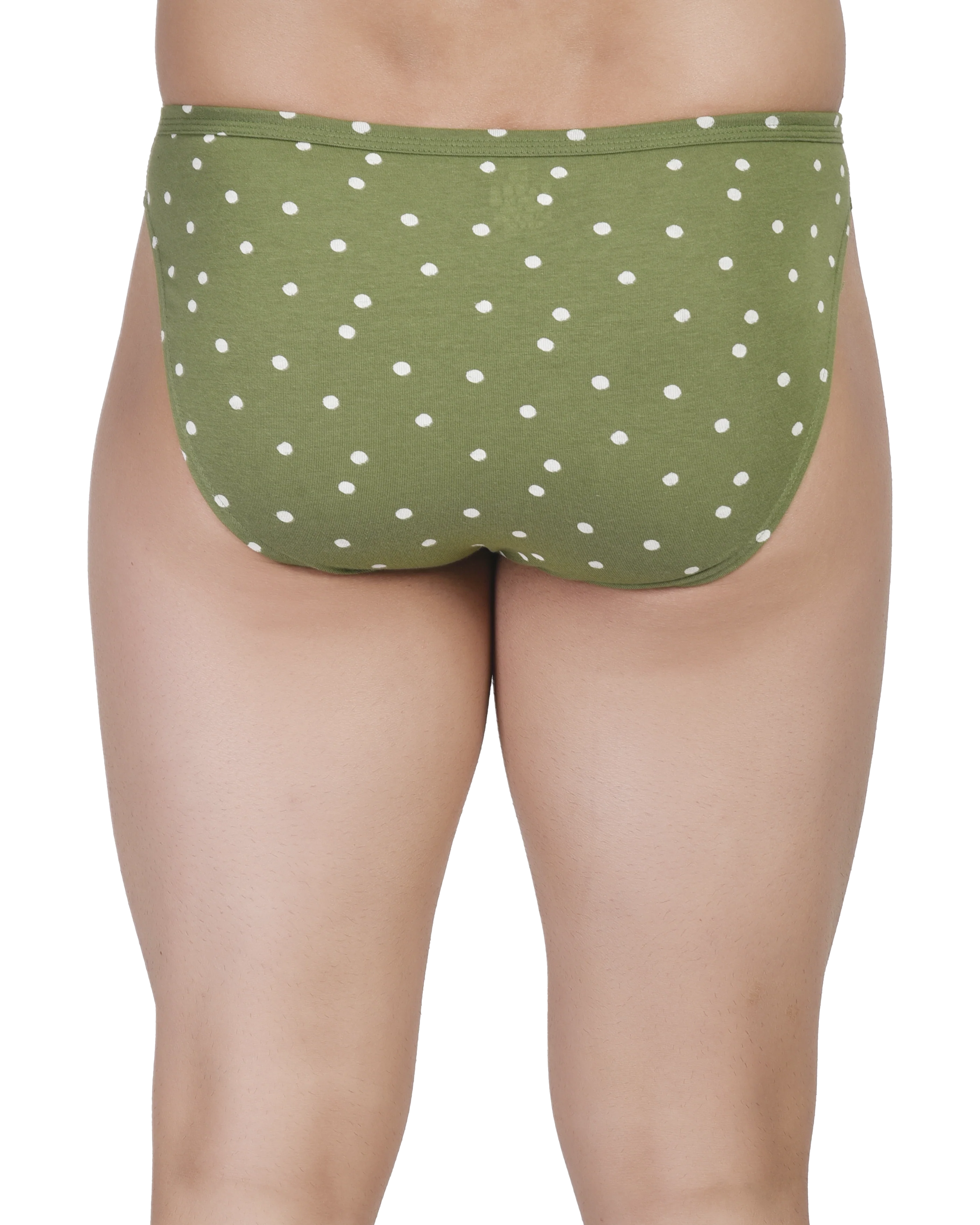 Men’s Green Printed Bikini Brief | Premium Cotton Lycra | Modern Low-Rise Fit - Image 2