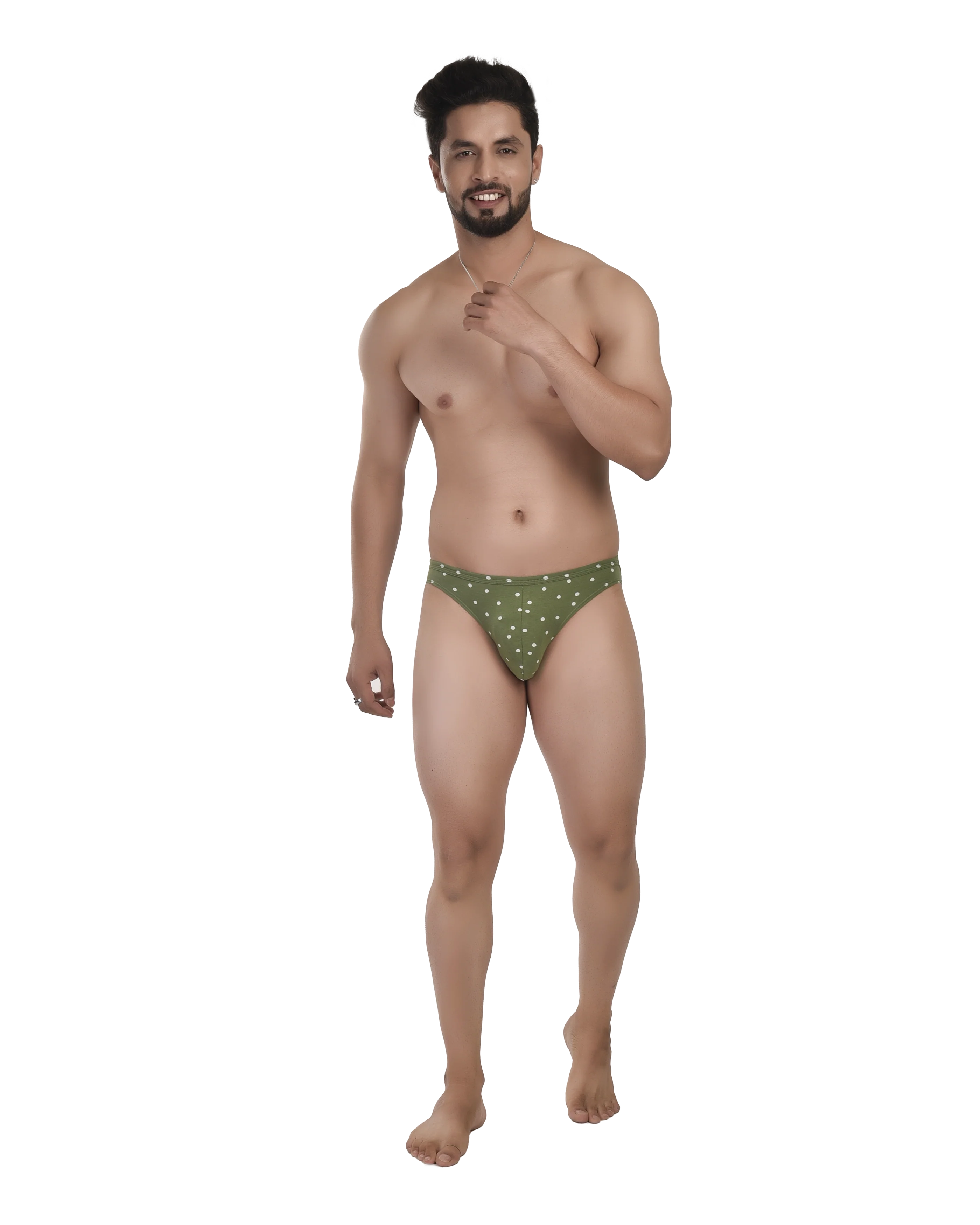 Men’s Green Printed Bikini Brief | Premium Cotton Lycra | Modern Low-Rise Fit - Image 6
