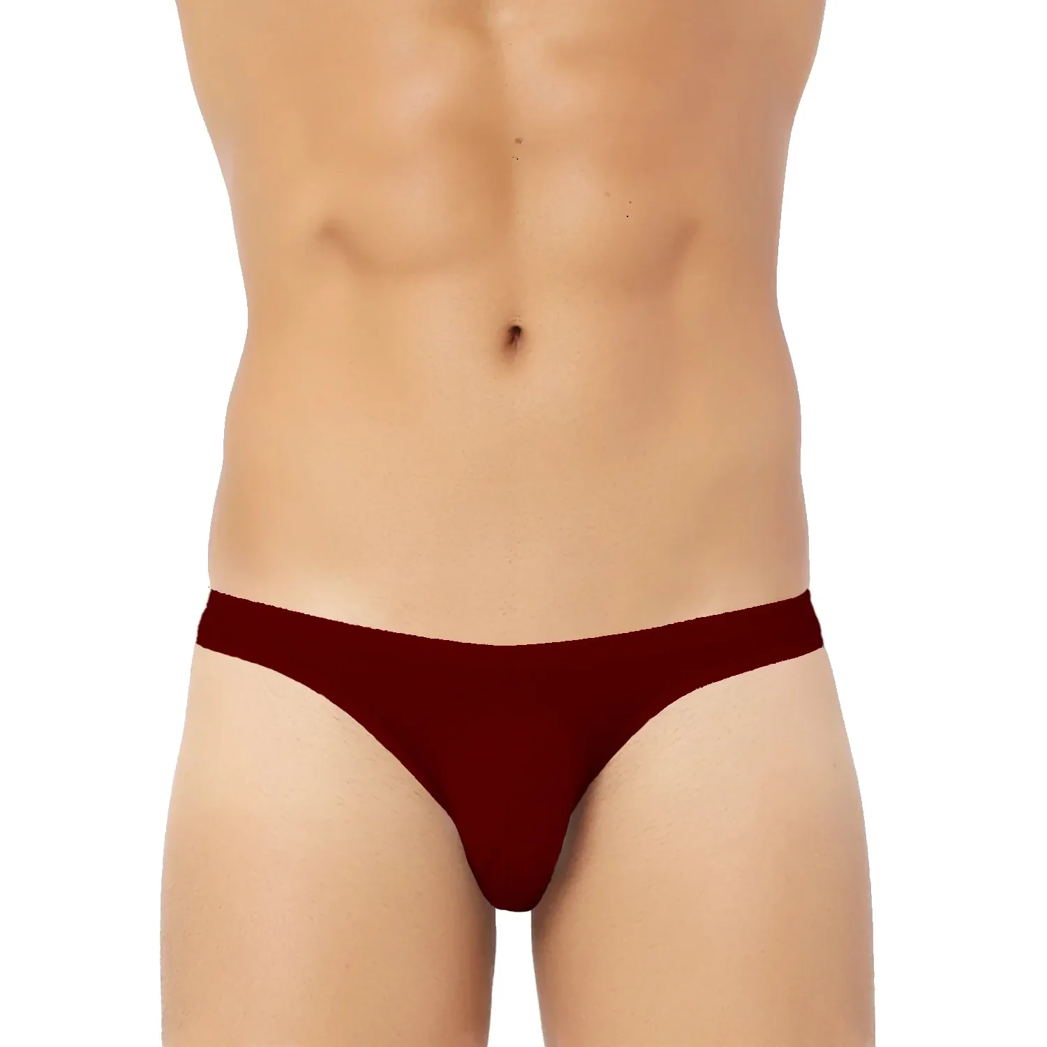 Moyo Fashion Micro Modal Antibacterial Low waist Bikini Briefs for men maroon - Image 3