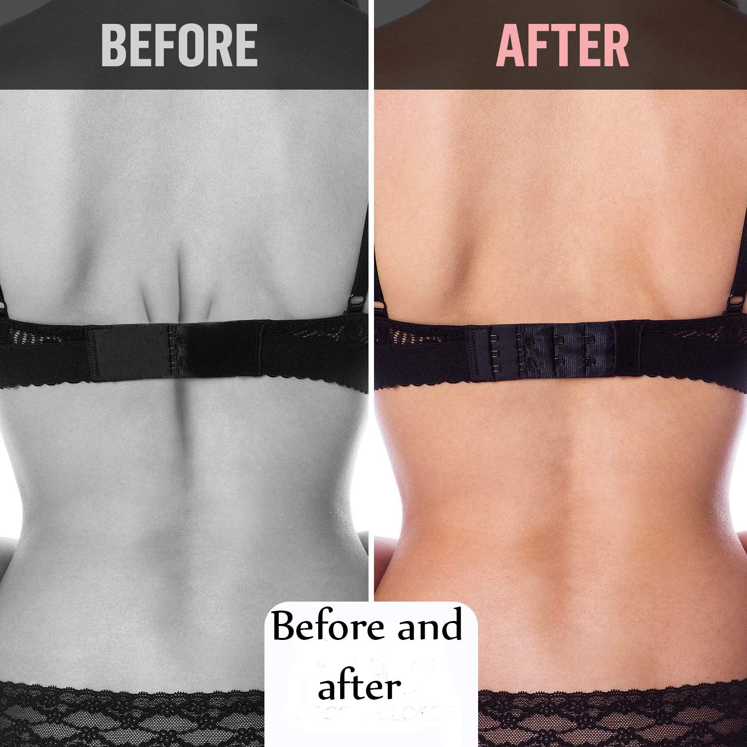 Pack of 3 Black Bra Hook Extenders - Image 3