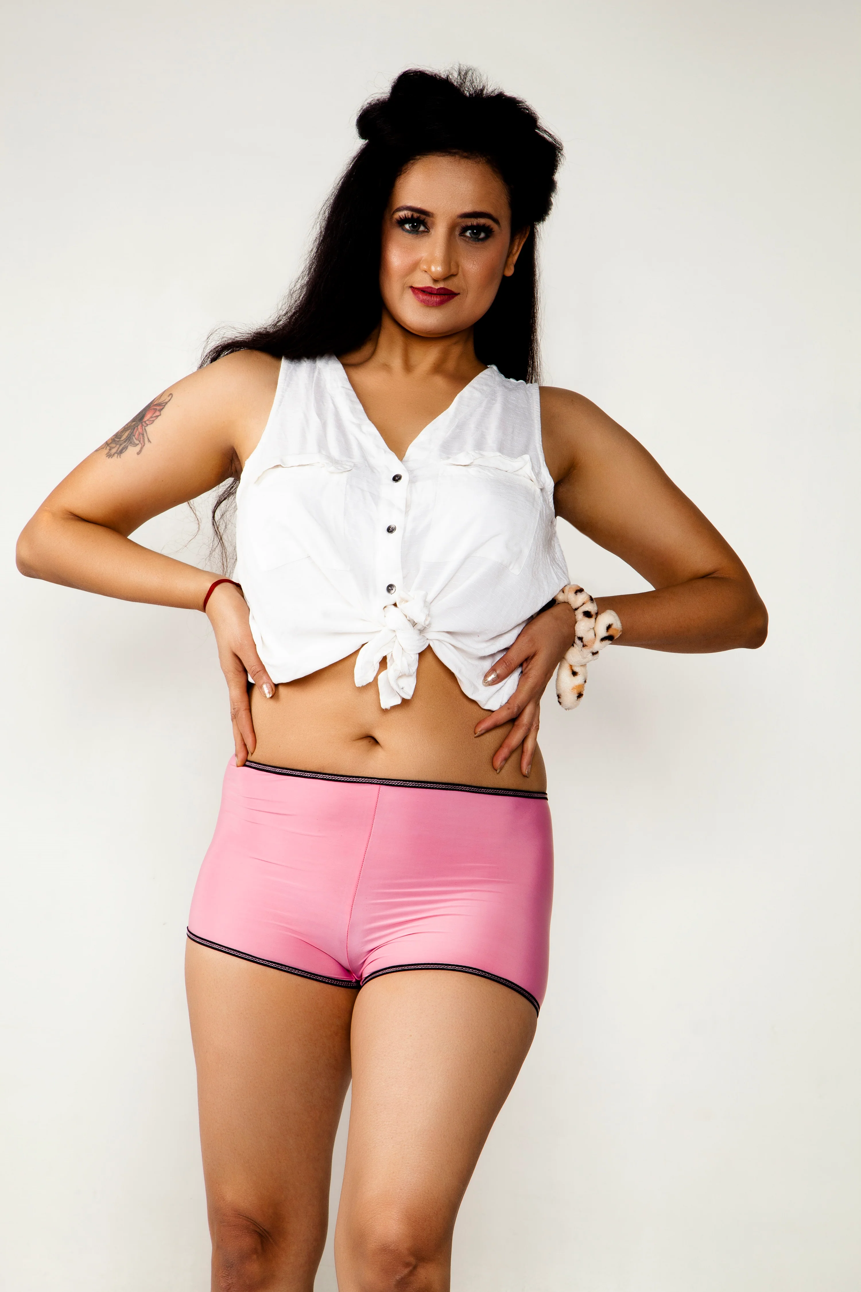 Pink Polyamide Boylog Panty for women