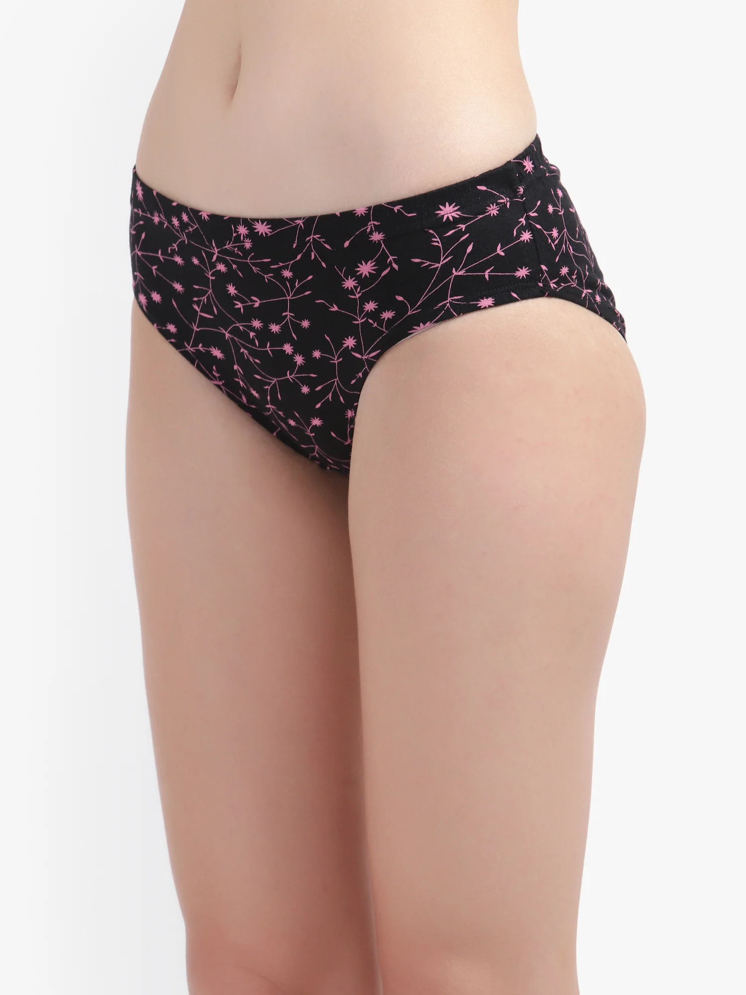 Printed Hipster Women Panty Black No Ride Up Comfort - Image 2