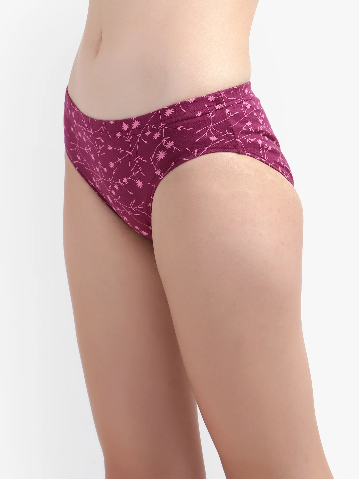Printed Hipster Women Panty Wine No Ride Up Comfort - Image 4
