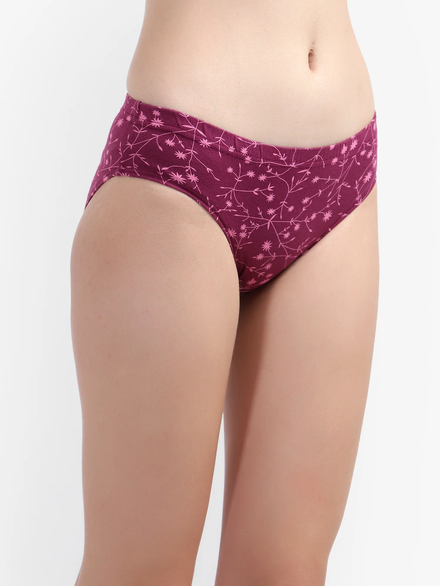 Printed Hipster Women Panty Wine No Ride Up Comfort - Image 5