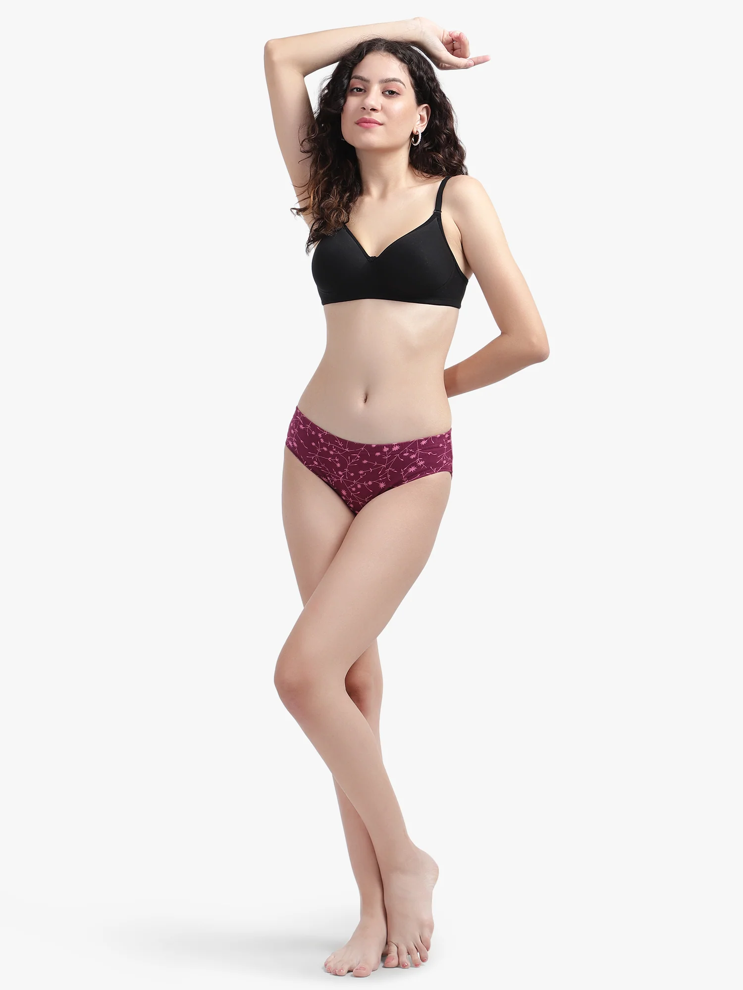 Printed Hipster Women Panty Wine No Ride Up Comfort - Image 6