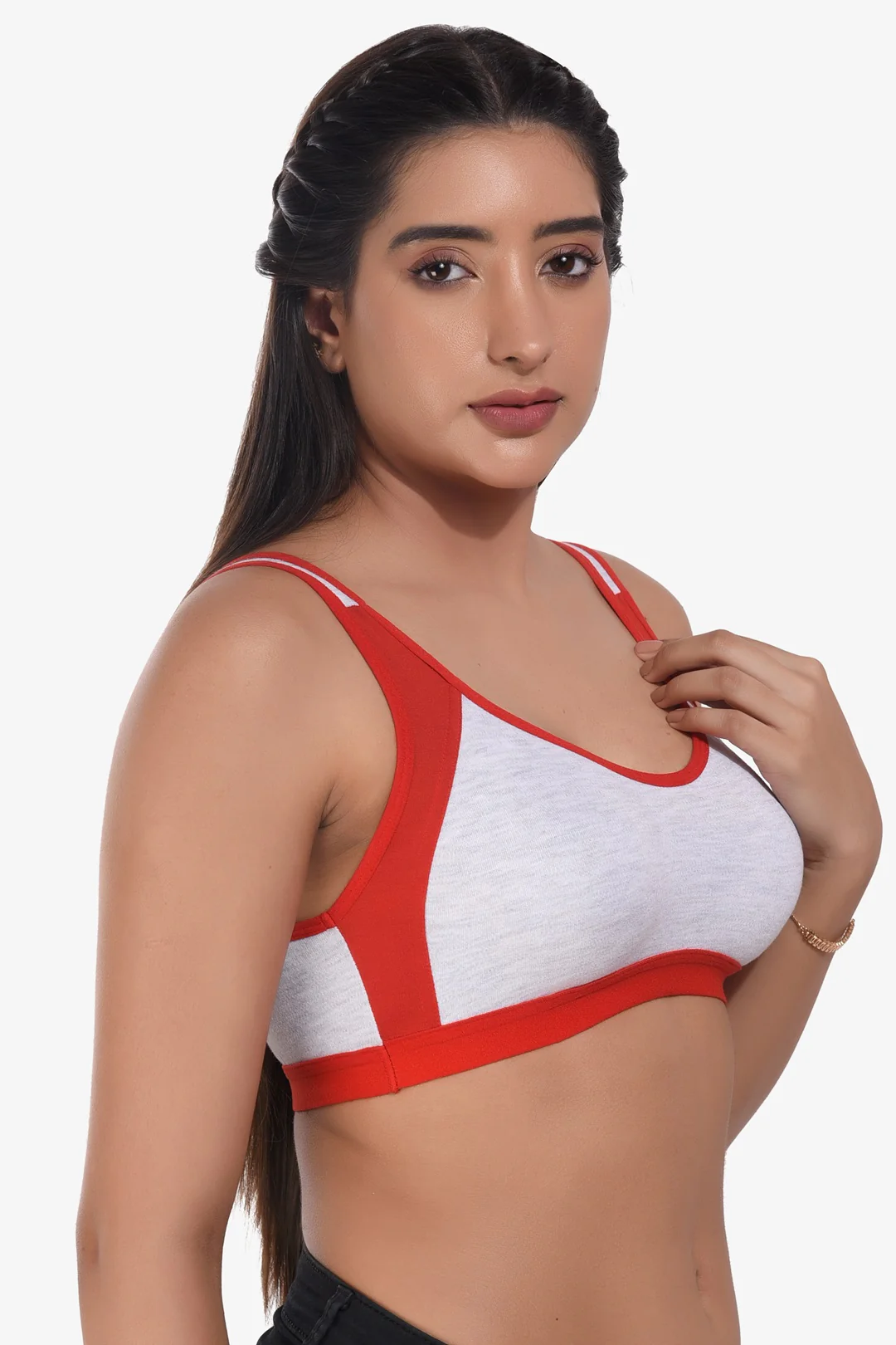 Zumba Sports Bra in Grey Red - Image 3
