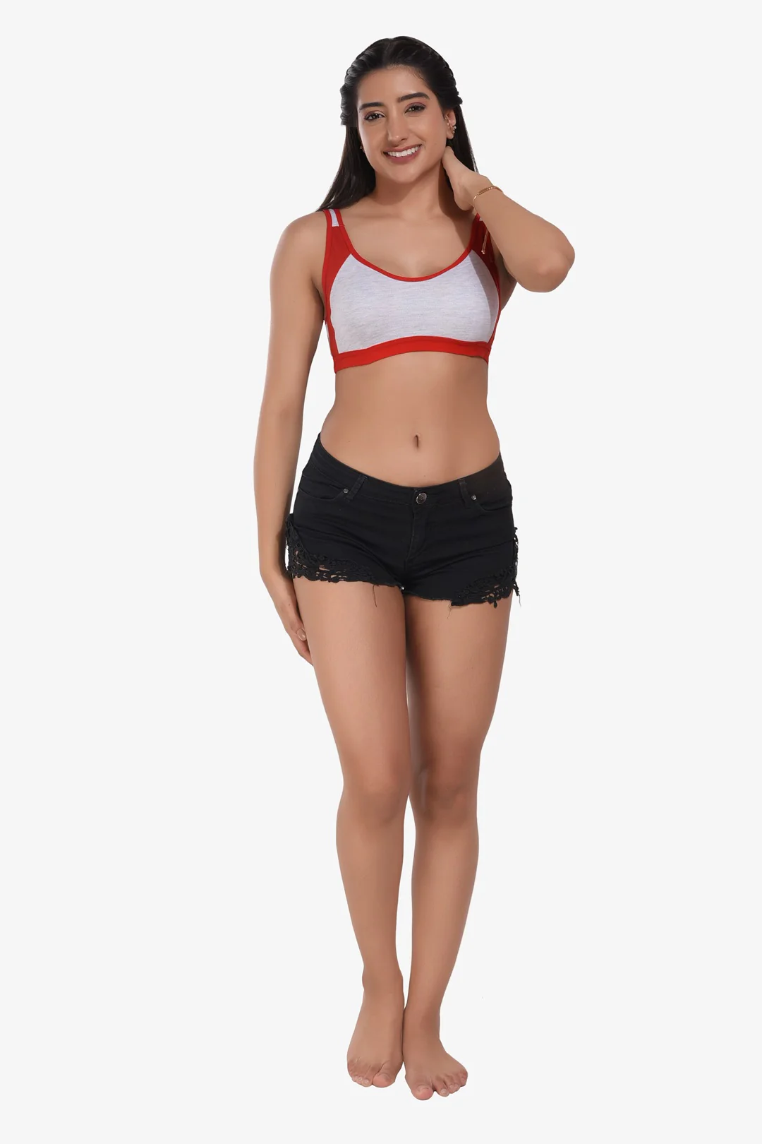 Zumba Sports Bra in Grey Red - Image 5