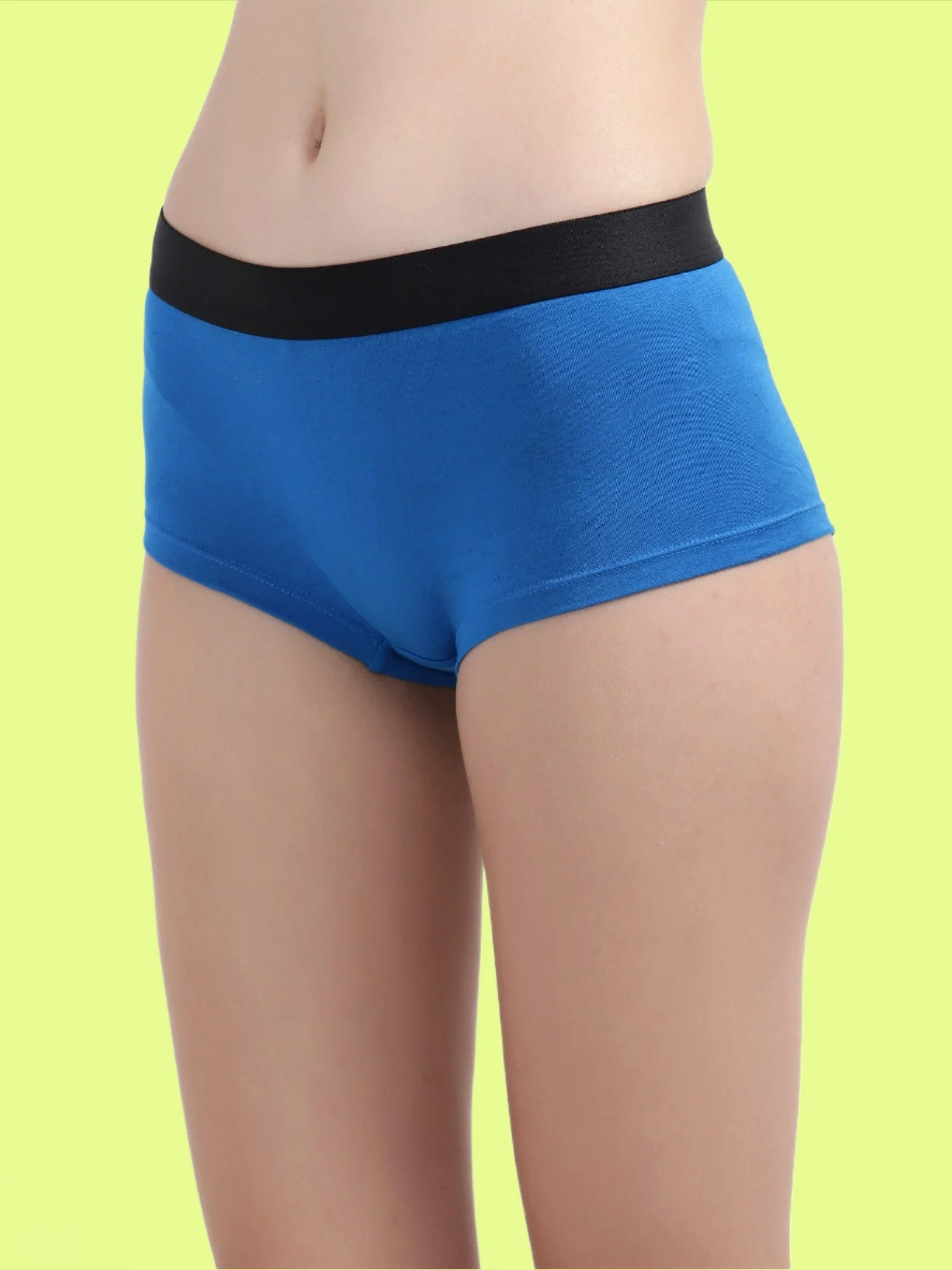 Blue Antibacterial Bamboo Modal Boxer Brief panty for Women - Image 5
