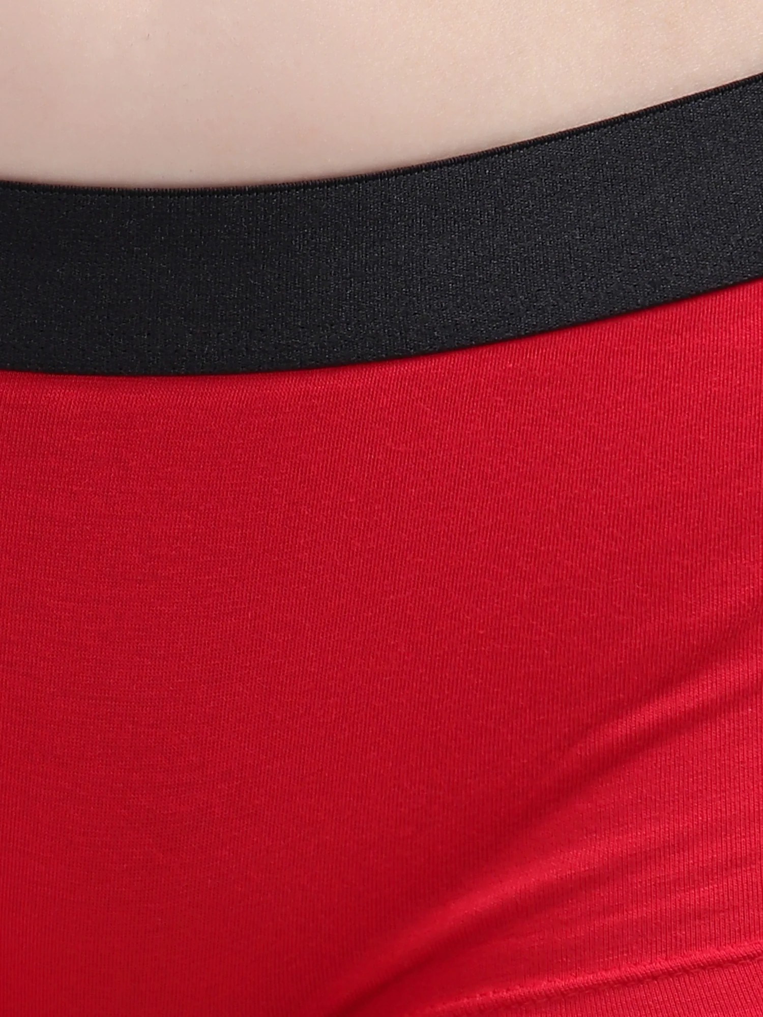Red Antibacterial Micro Modal Boxer Brief Panty for Women - Image 4