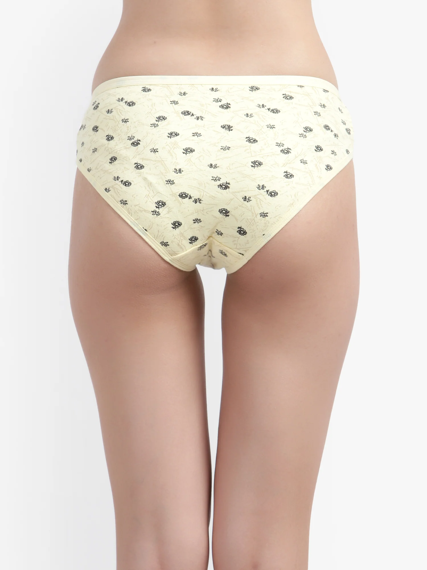 Yellow Printed Cotton Panties for Women No ride up - Image 3
