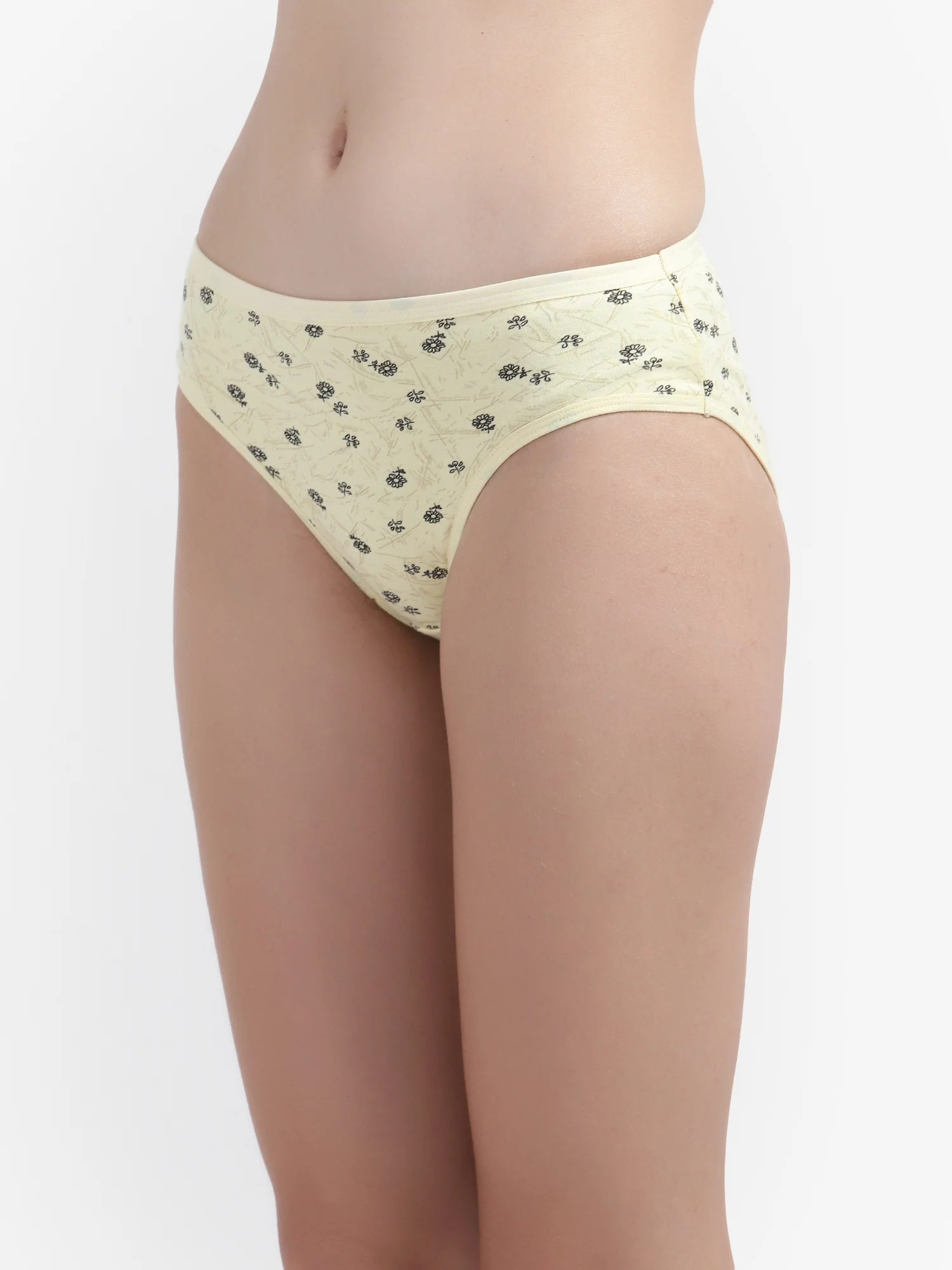 Yellow Printed Cotton Panties for Women No ride up - Image 6